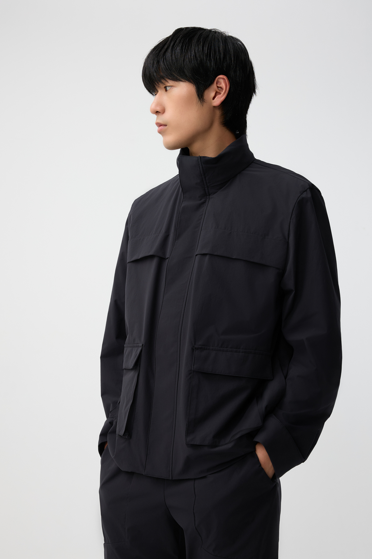 Civishell 防潑水風衣外套 男（黑色）