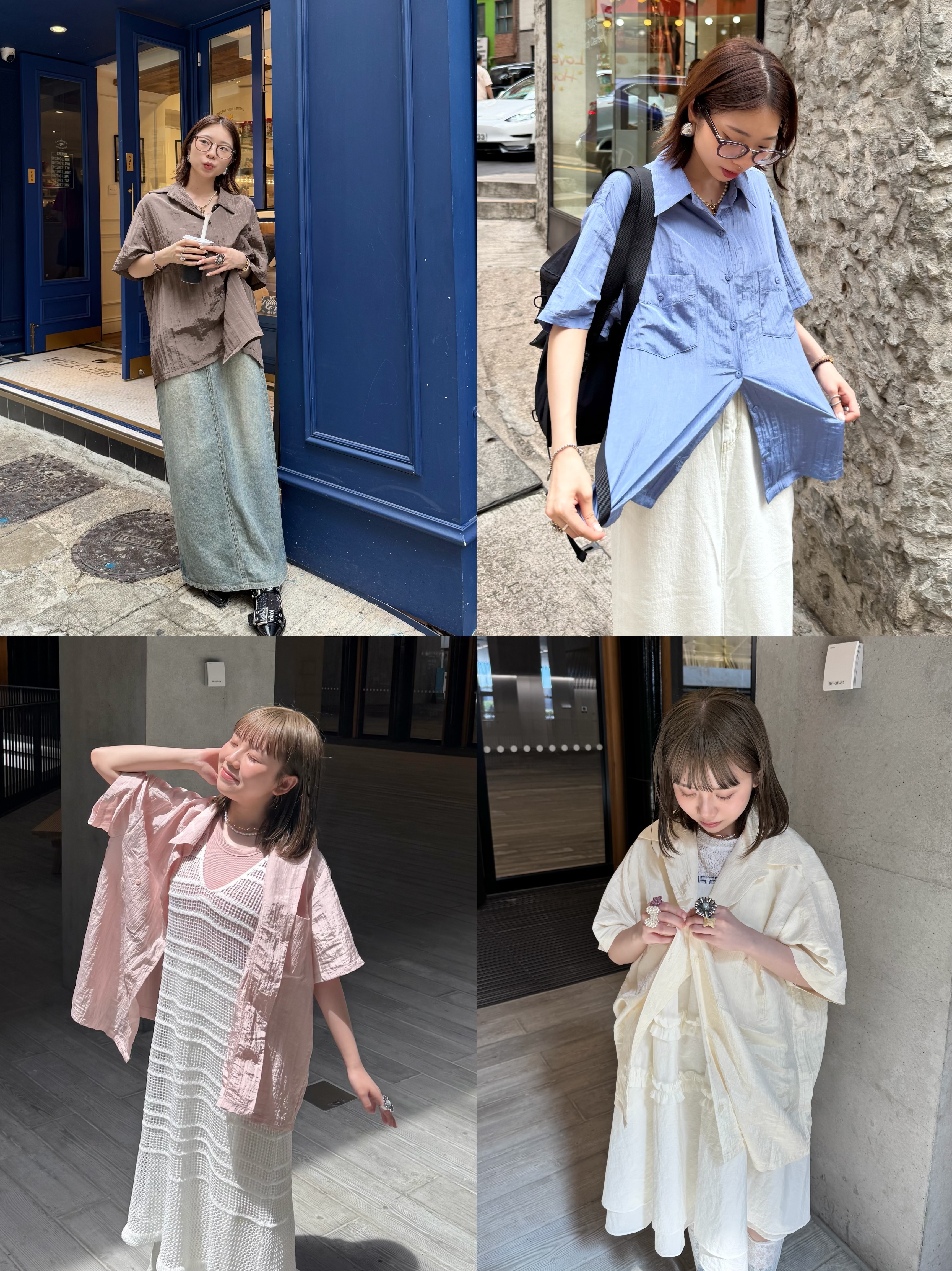 超薄壓摺紋OVERSIZE裇衫