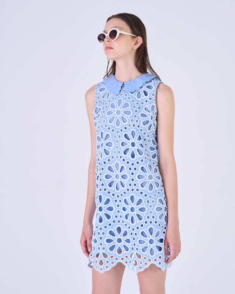 【Silvian Heach】簍空蕾絲無袖洋裝