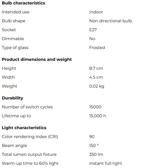 飛利浦 LED 4-40W E27 930 3000K P45 不調光 LED 燈泡