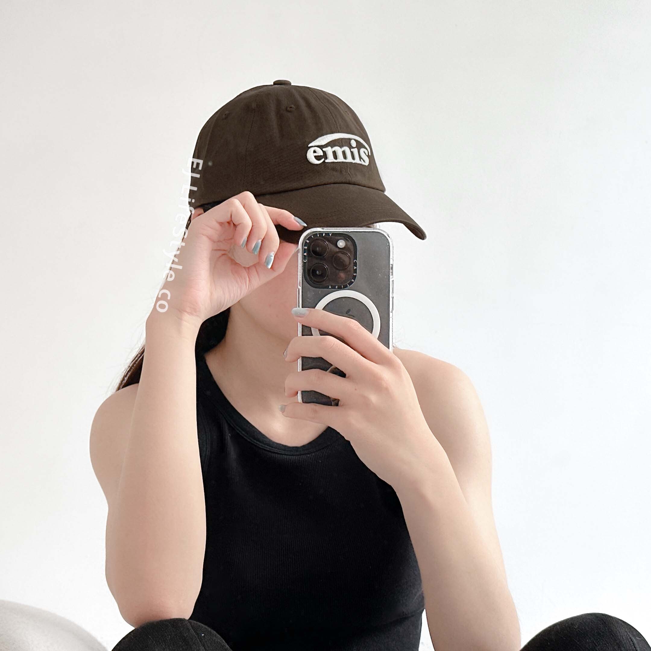 🇰🇷 EMIS 刺繡老帽 復古 LOGO 丹寧 牛仔拼接 棒球帽 / 現貨