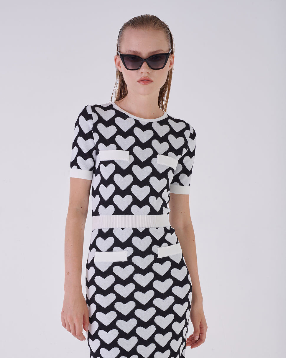 【Silvian Heach】小香風愛心合身洋裝