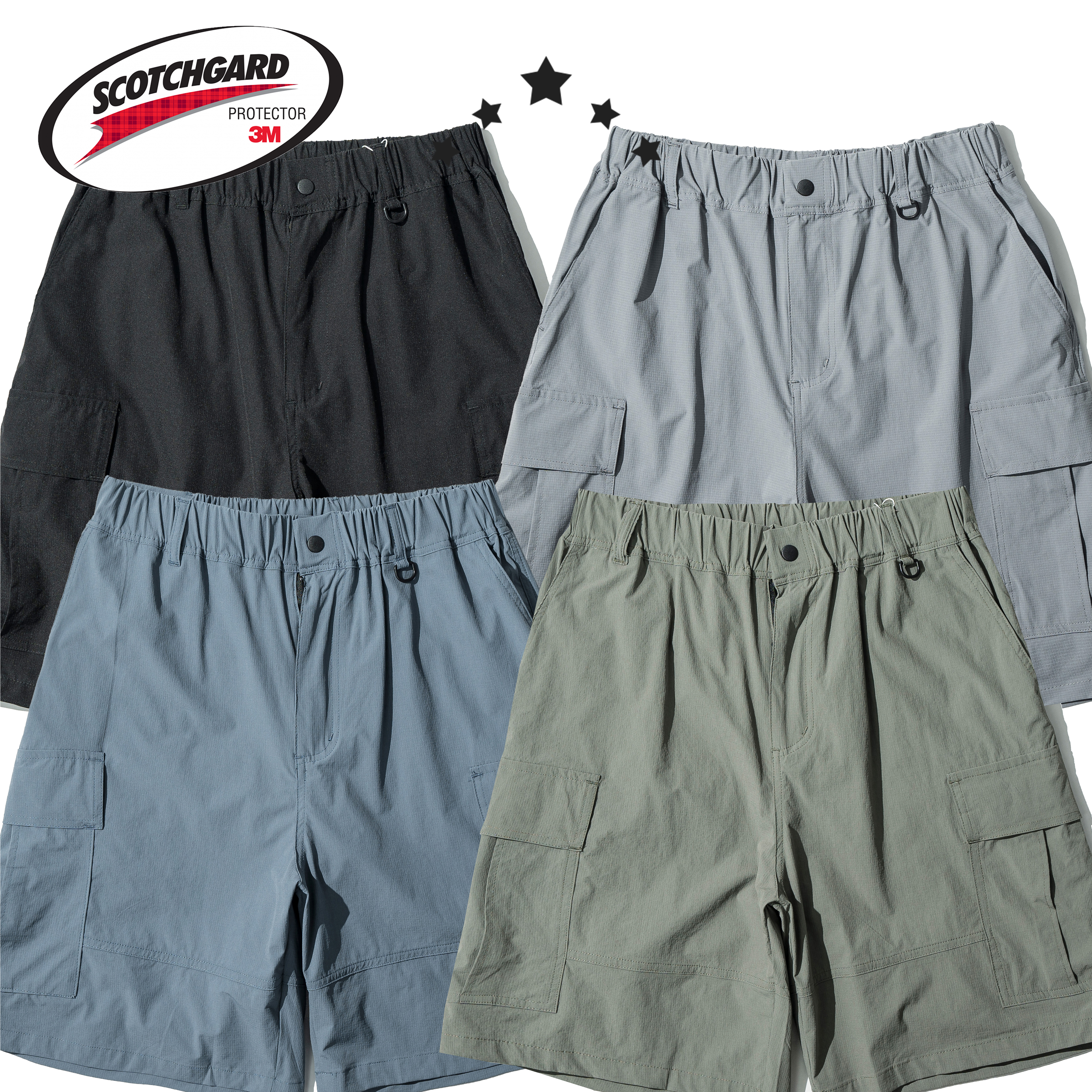 3M Scotchgard™ Cargo Shorts 機能 六口袋 工作短褲 [PTR-429]