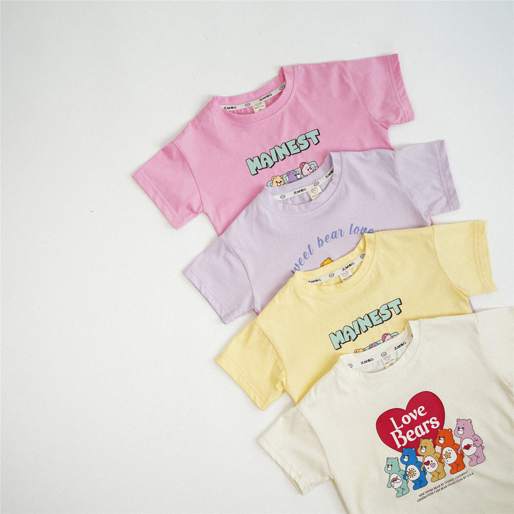 《1426》carebear印花小熊短袖上衣(80-130)
