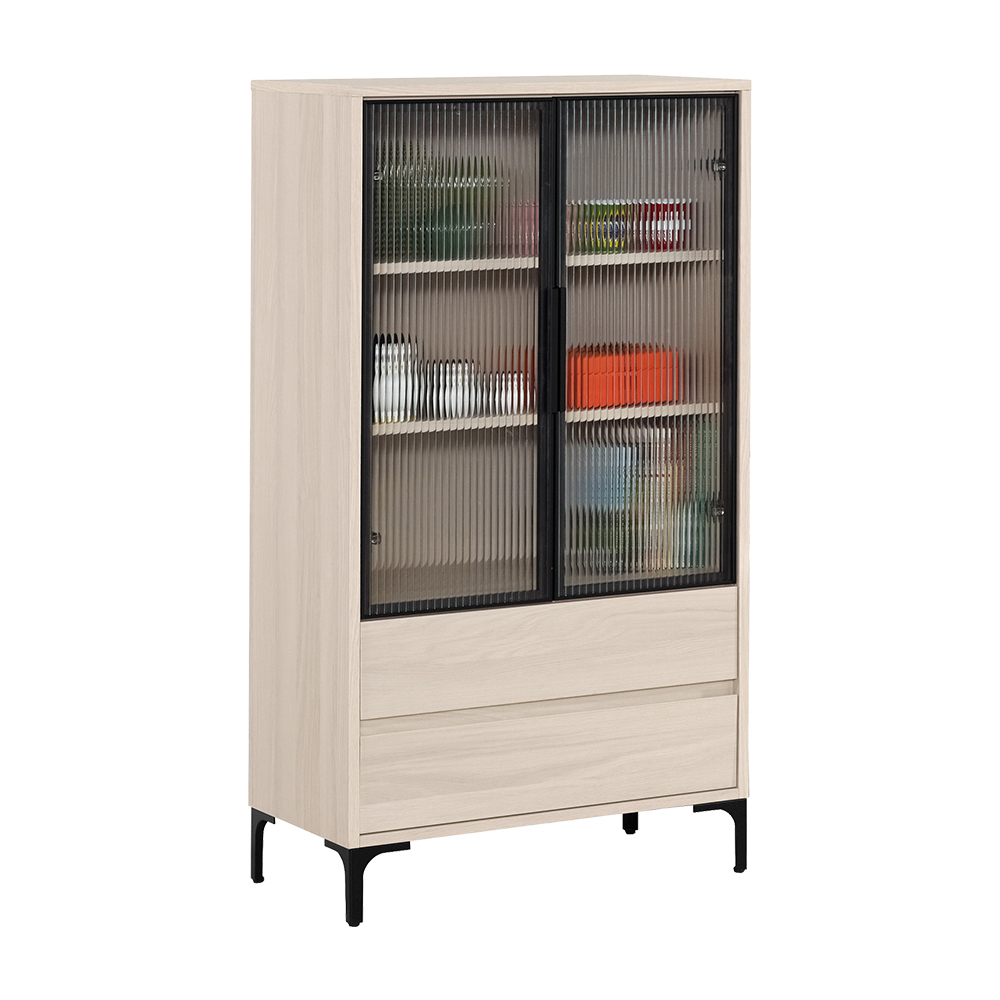 巴拉2.3尺長虹玻璃二門二抽展示櫃/收納置物櫃/玄關櫃