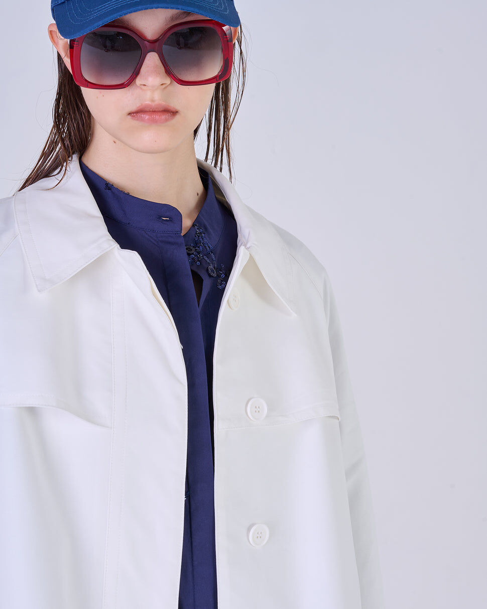 【Silvian Heach】個性中長版風衣外套