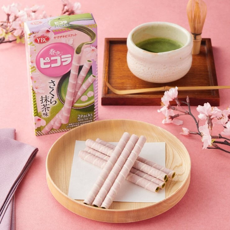 日本 YBC 山崎 春味捲心酥 49g 櫻花抹茶風味 期間限定 新舊包裝交替中