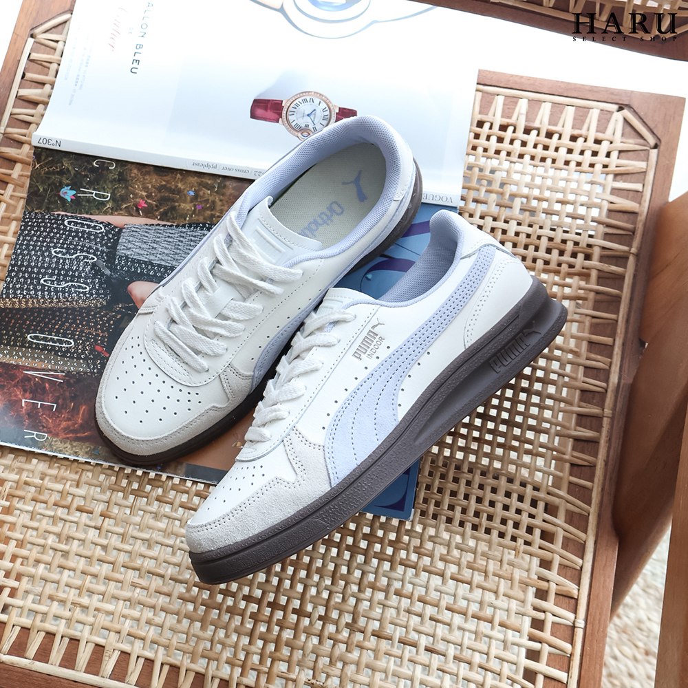 emmi x Puma INDOOR 奶油 薰衣草紫 麂皮 焦糖底 德訓鞋 復古休閒鞋 401360-04