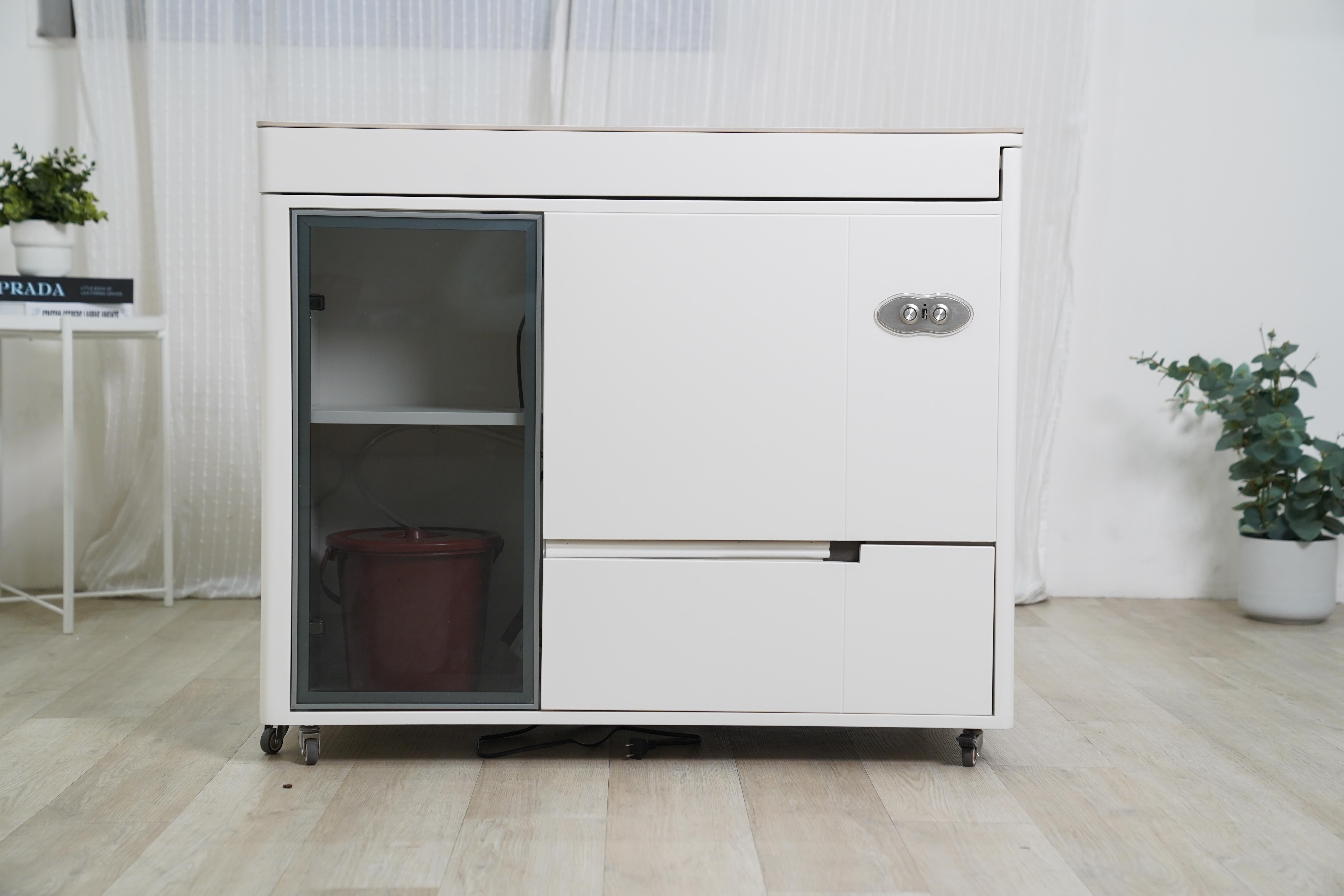 智能辦公泡茶桌（高款｜白色）