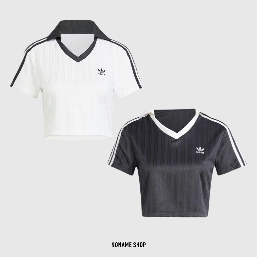 ADIDAS RIB SS TOP 羅紋串標短版短袖兩色(女款)