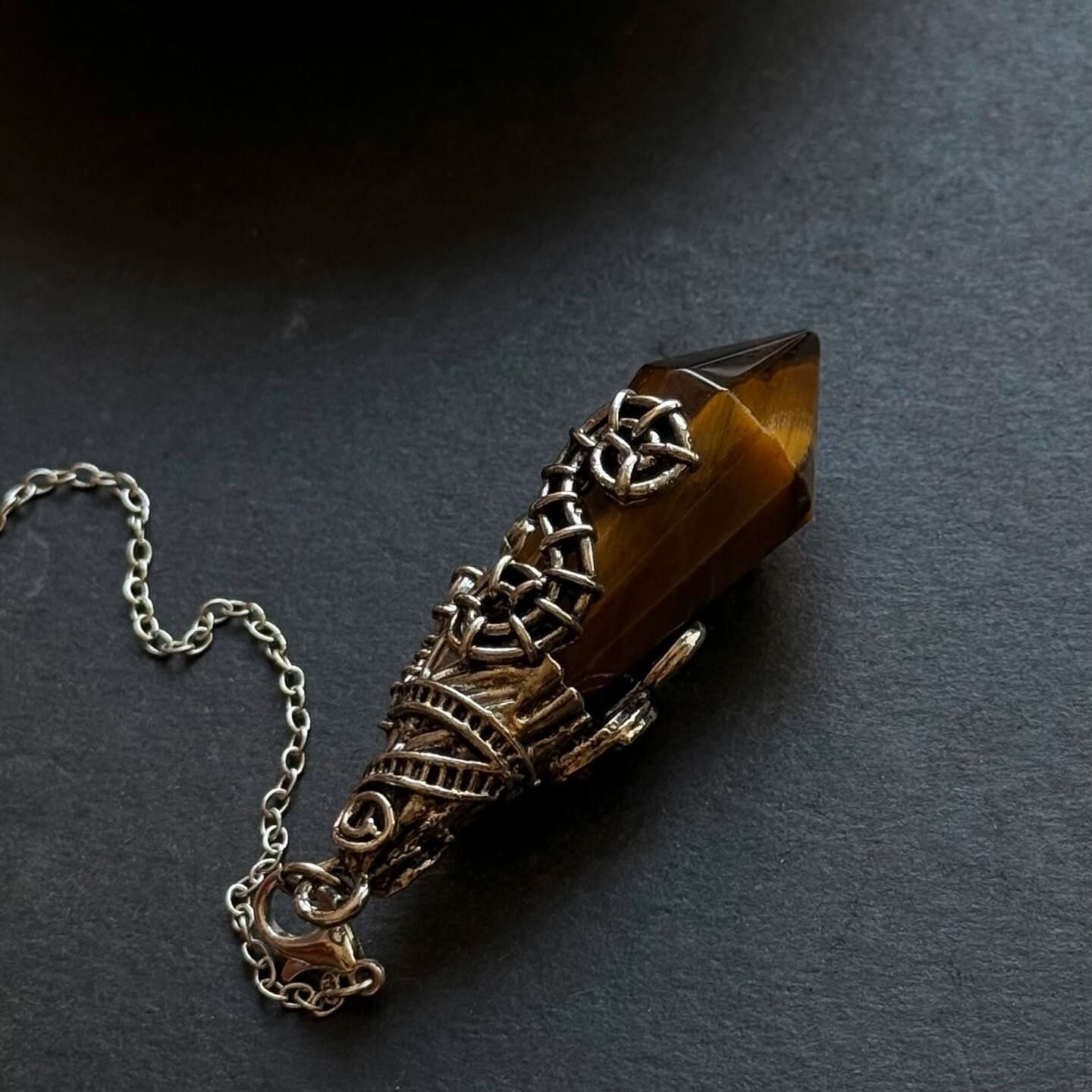 [原石] 黃虎眼石 水晶靈擺