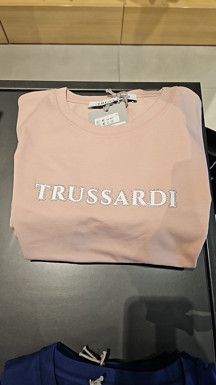 [E] TRUSSARDI ROSE T-SHIRT S/S WITH PRINT, G11960-ROSE (ETR13)