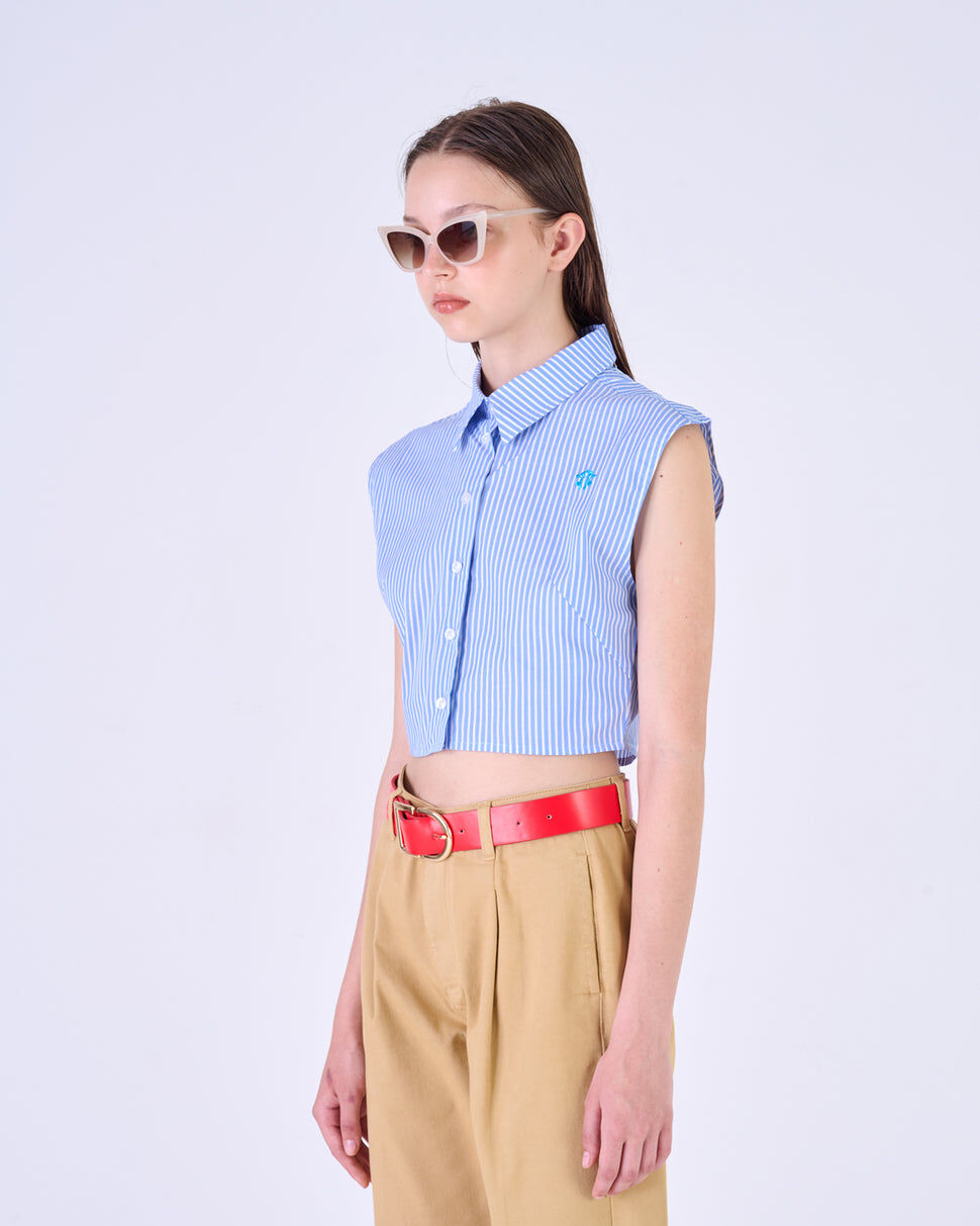 【Silvian Heach】個性無袖短襯衫