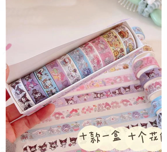 三丽鸥胶带系列 washie tape (10卷 款式随机）