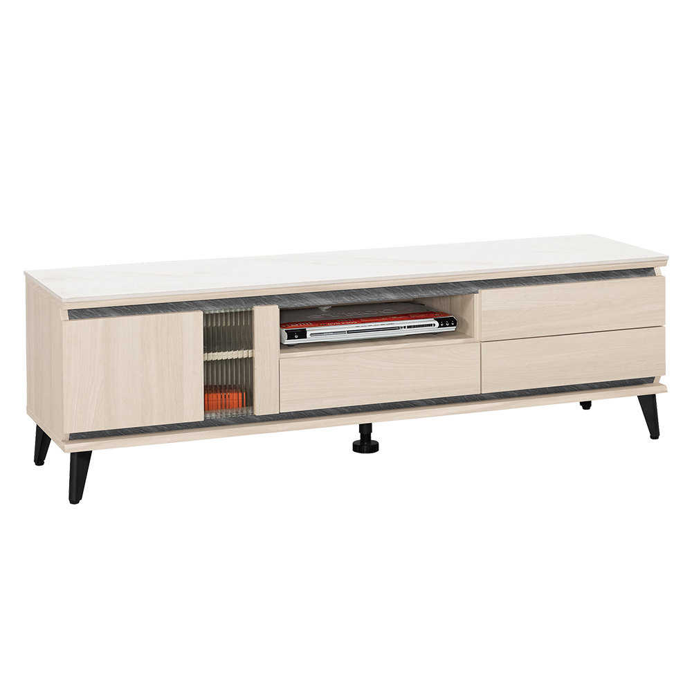 珊卓5尺長虹玻璃單門三抽岩板電視櫃/長櫃/視聽櫃