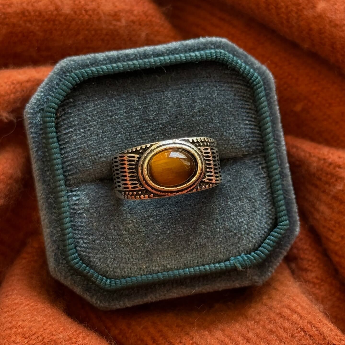 [原石] 黃虎眼石 水晶戒指 男戒