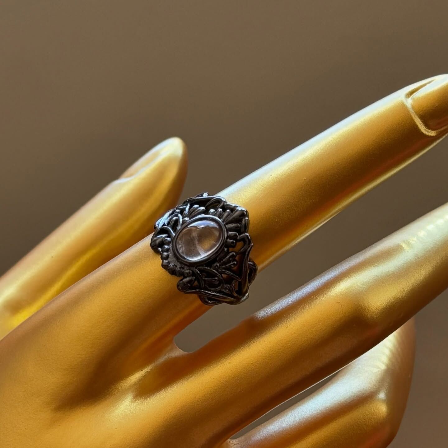 [原石] 白水晶 水晶戒指 男戒