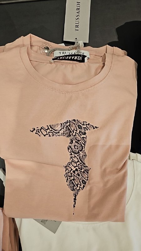 [E] TRUSSARDI PINK T-SHIRT S/S WITH PRINT, G12360-PINK (ETR26)