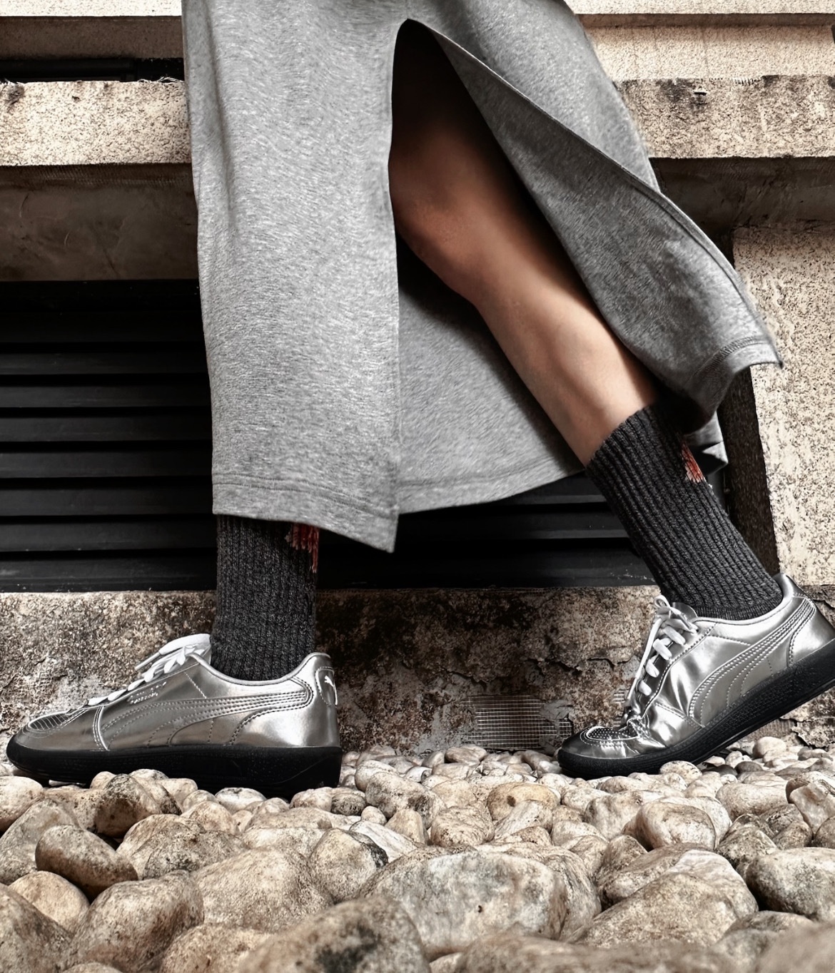 女鞋 PUMA PALERMO ASTRO ESCAPE WNS 金屬銀 科技感 復古 德訓鞋 休閒鞋【400450-01】