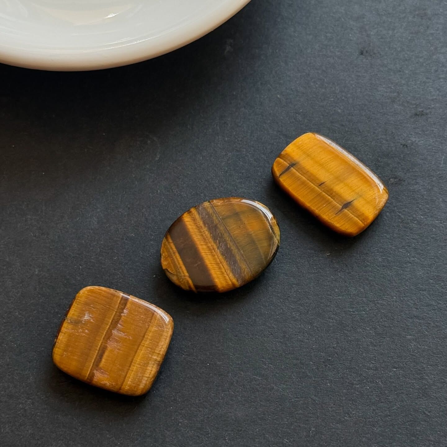 [原石] 黃虎眼石 水晶蛋面 水晶墜面