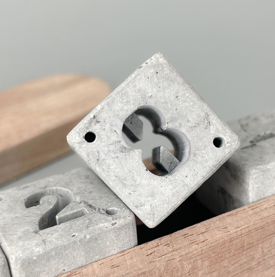 水泥立體數字粒連黑胡桃木盒