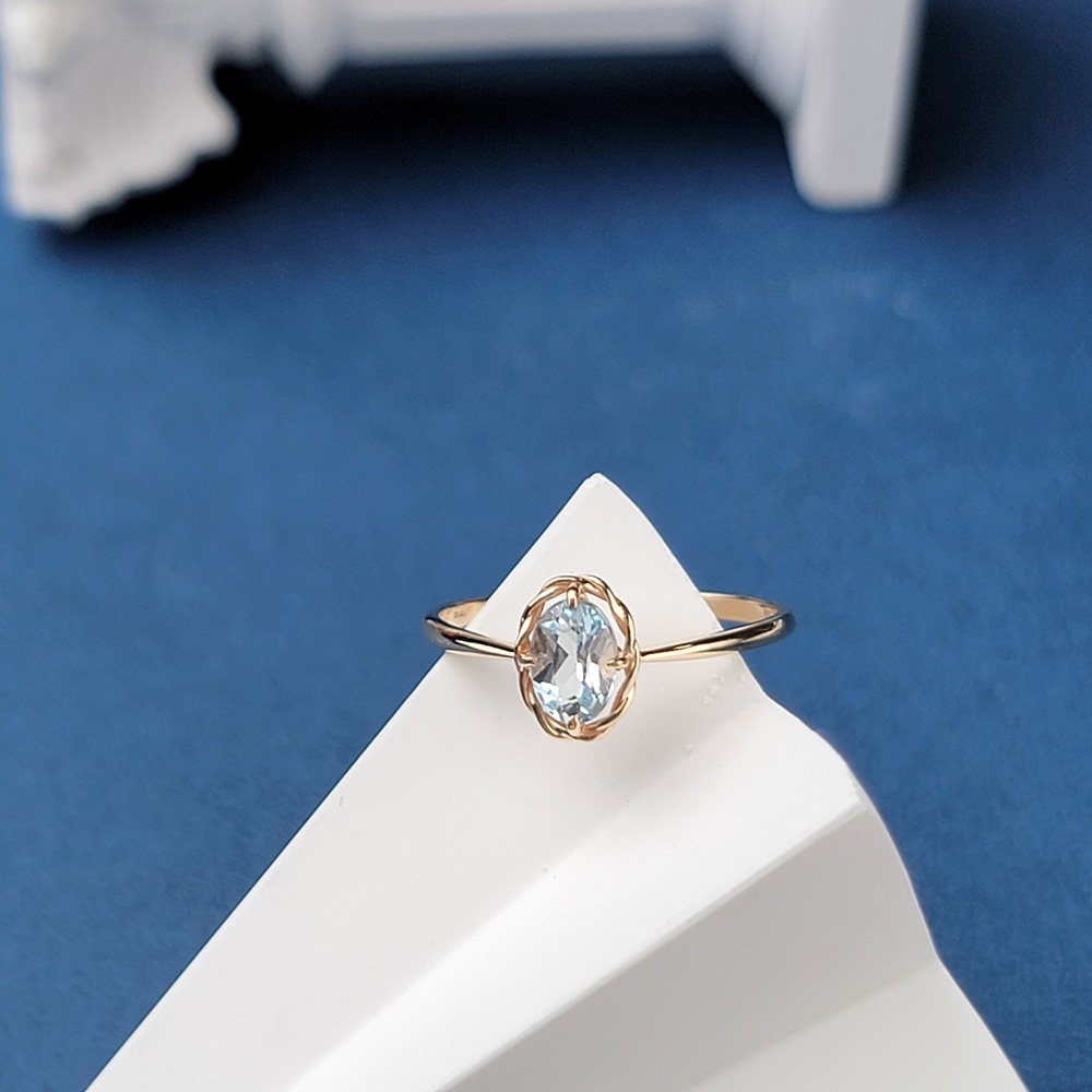 【me.luxe】K10古典橢圓海藍寶戒