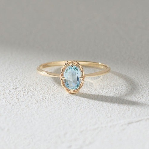 【me.luxe】K10古典橢圓海藍寶戒