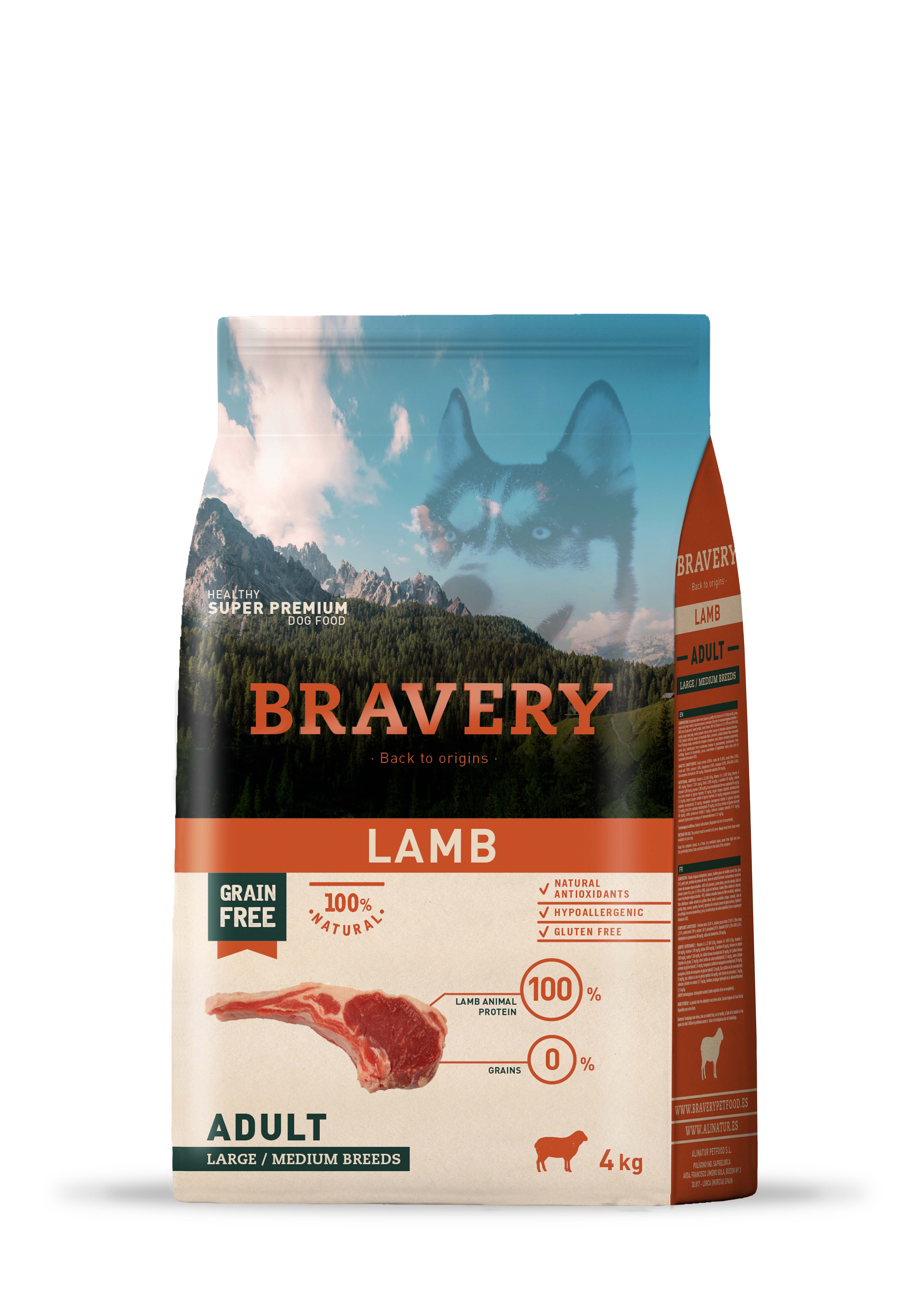 【西班牙 Bravery】總代理-焙菲力 健康食糧 (大型成犬) 羊肉