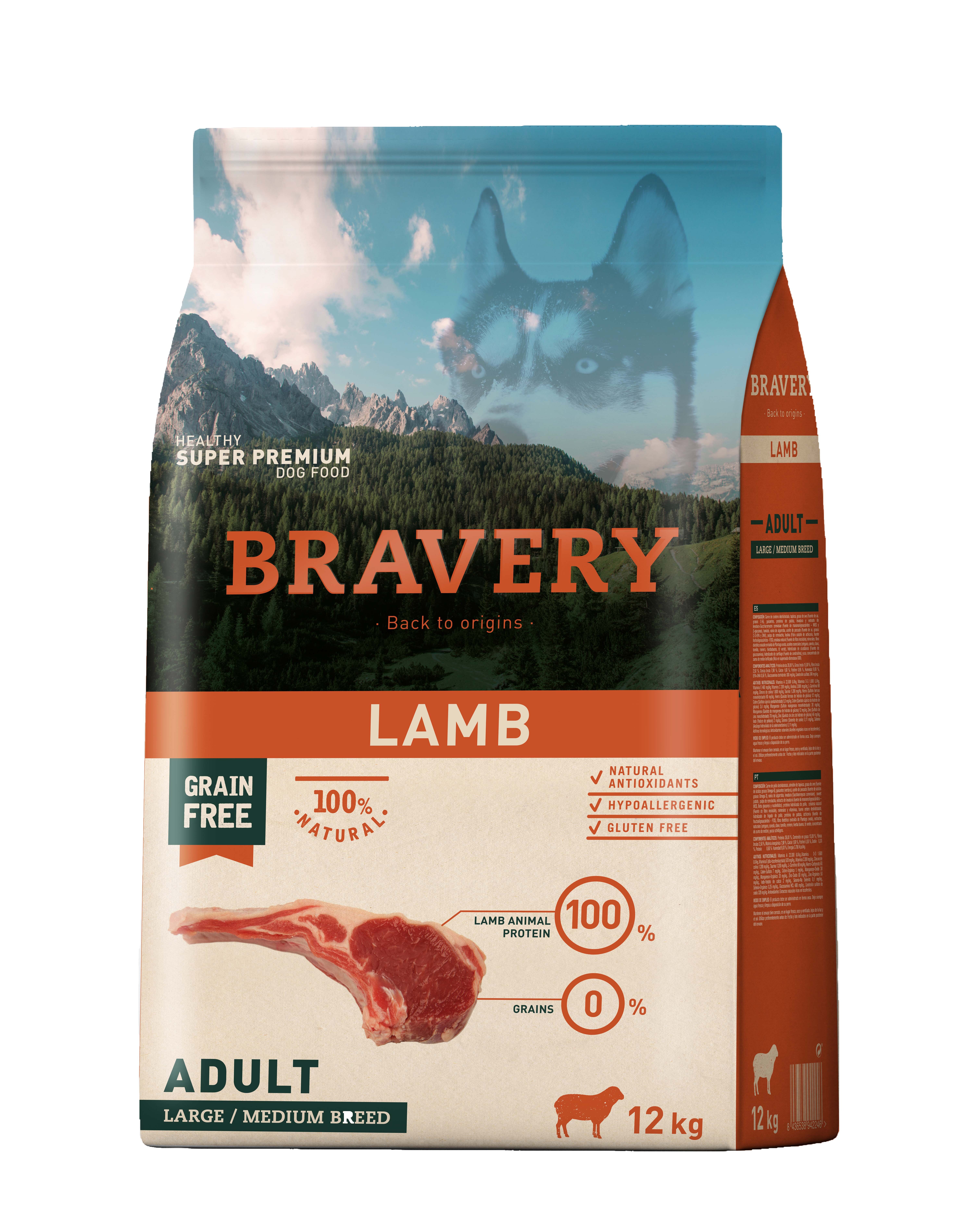 【西班牙 Bravery】總代理-焙菲力 健康食糧 (大型成犬) 羊肉