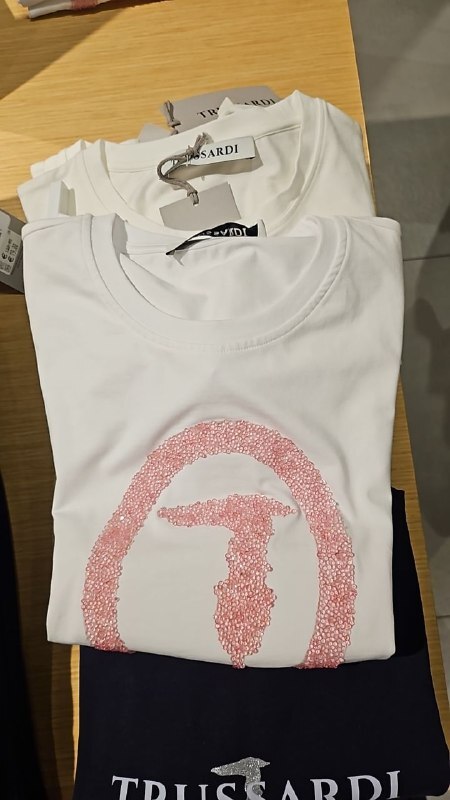 [E] TRUSSARDI WHITE T-SHIRT S/S WITH PRINT, G12260-WHITE (ETR40)