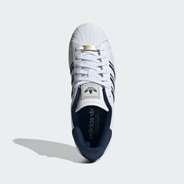 Adidas Superstar ID1373 男 運動休閒鞋 貝殼頭 刺繡 金扣 舒適 百搭 白 深藍