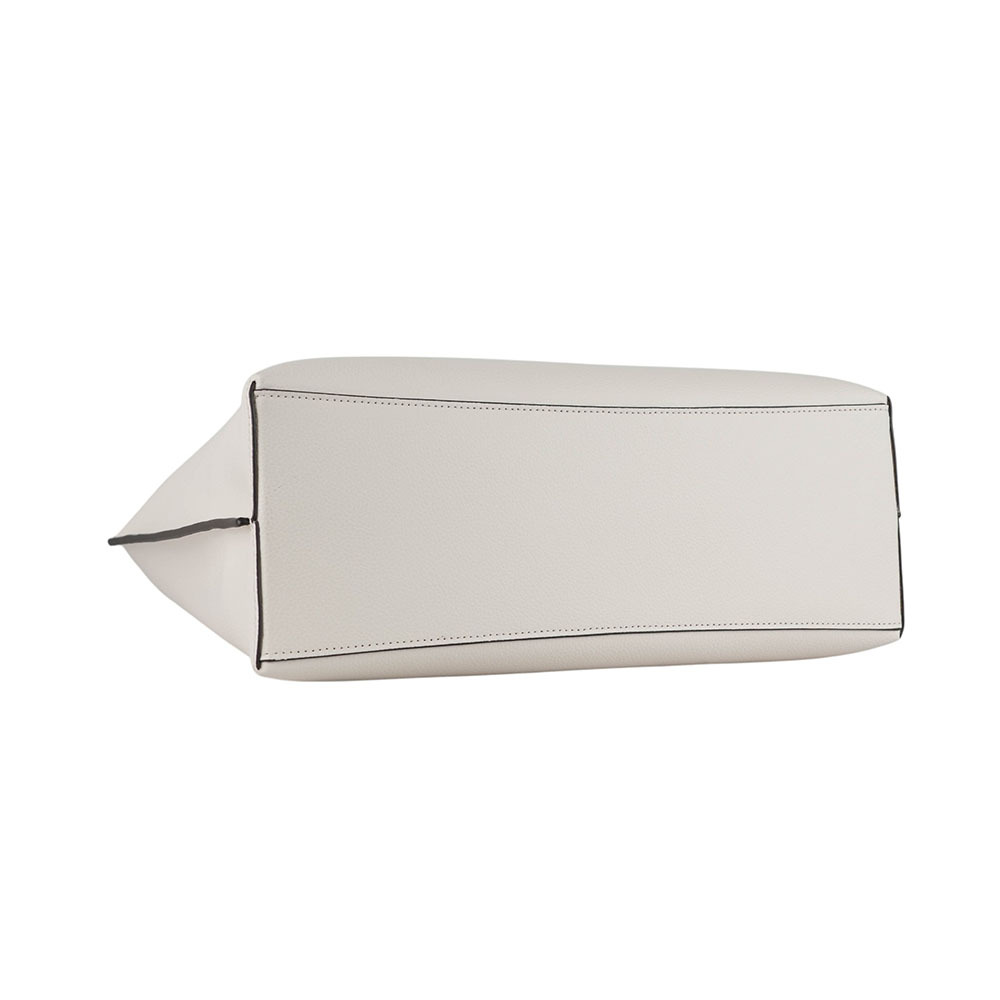 【COACH】Mollie 銀字雙面皮革三層托特包(白色)CV968 SVHA