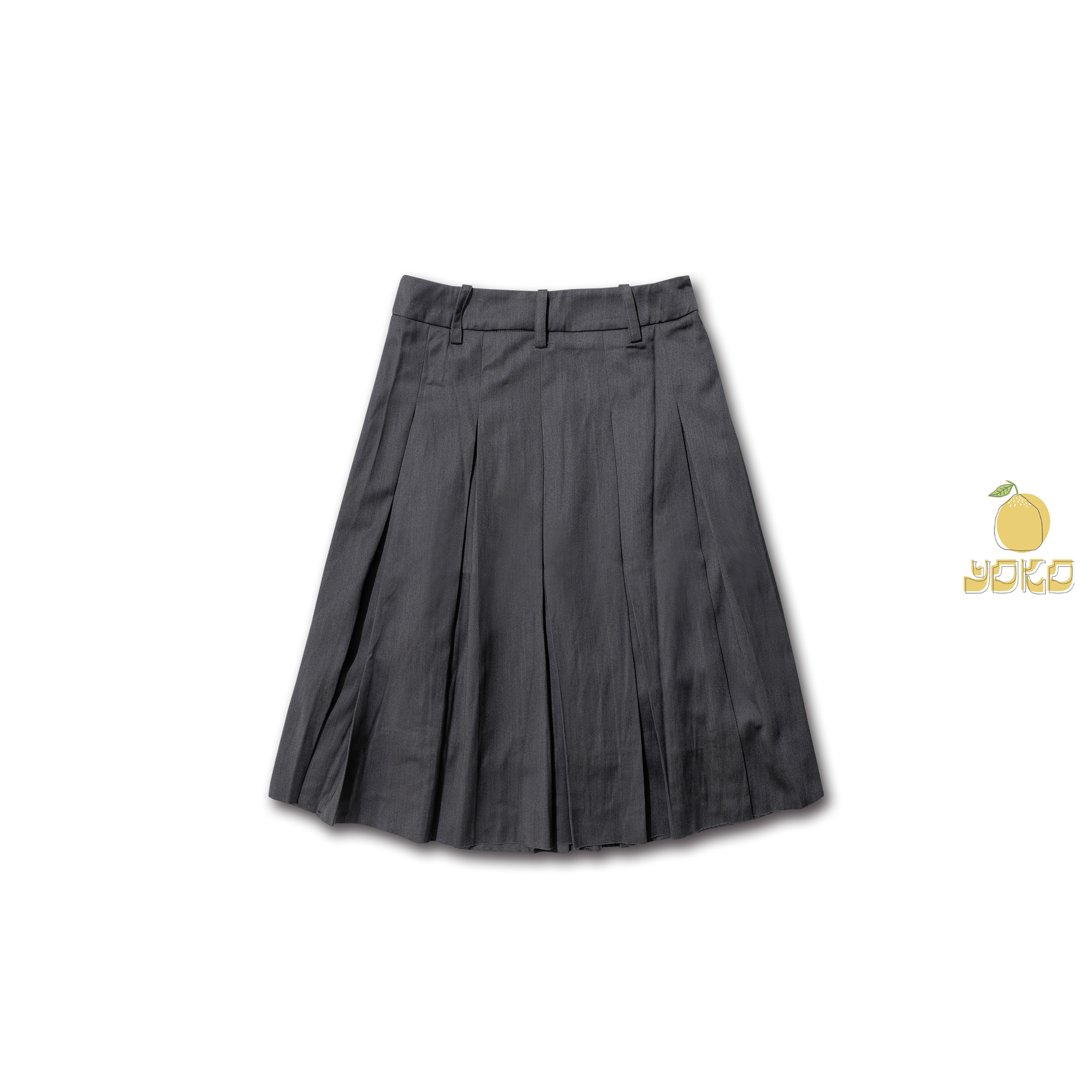 YOKO 西裝布料抽鬚中長裙