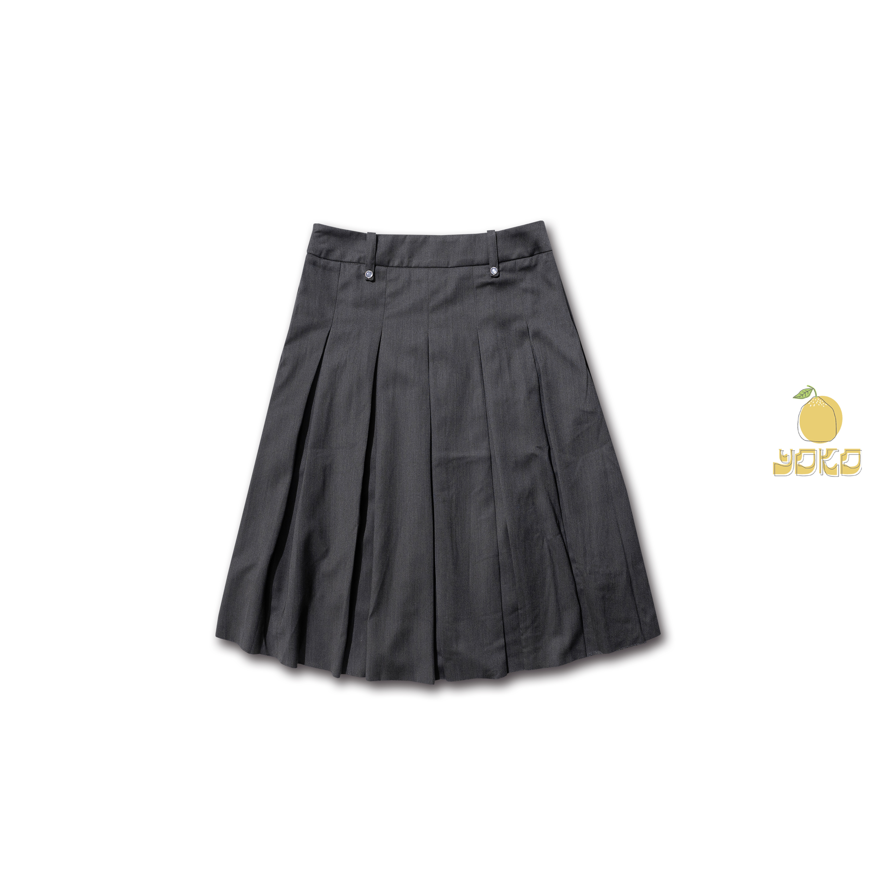 YOKO 西裝布料抽鬚中長裙