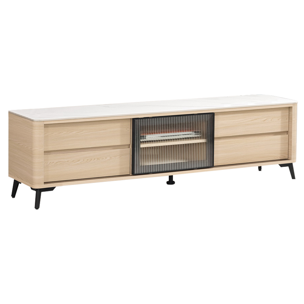 恩洛6尺長虹玻璃推/拉門四抽岩板電視櫃/長櫃/視聽櫃