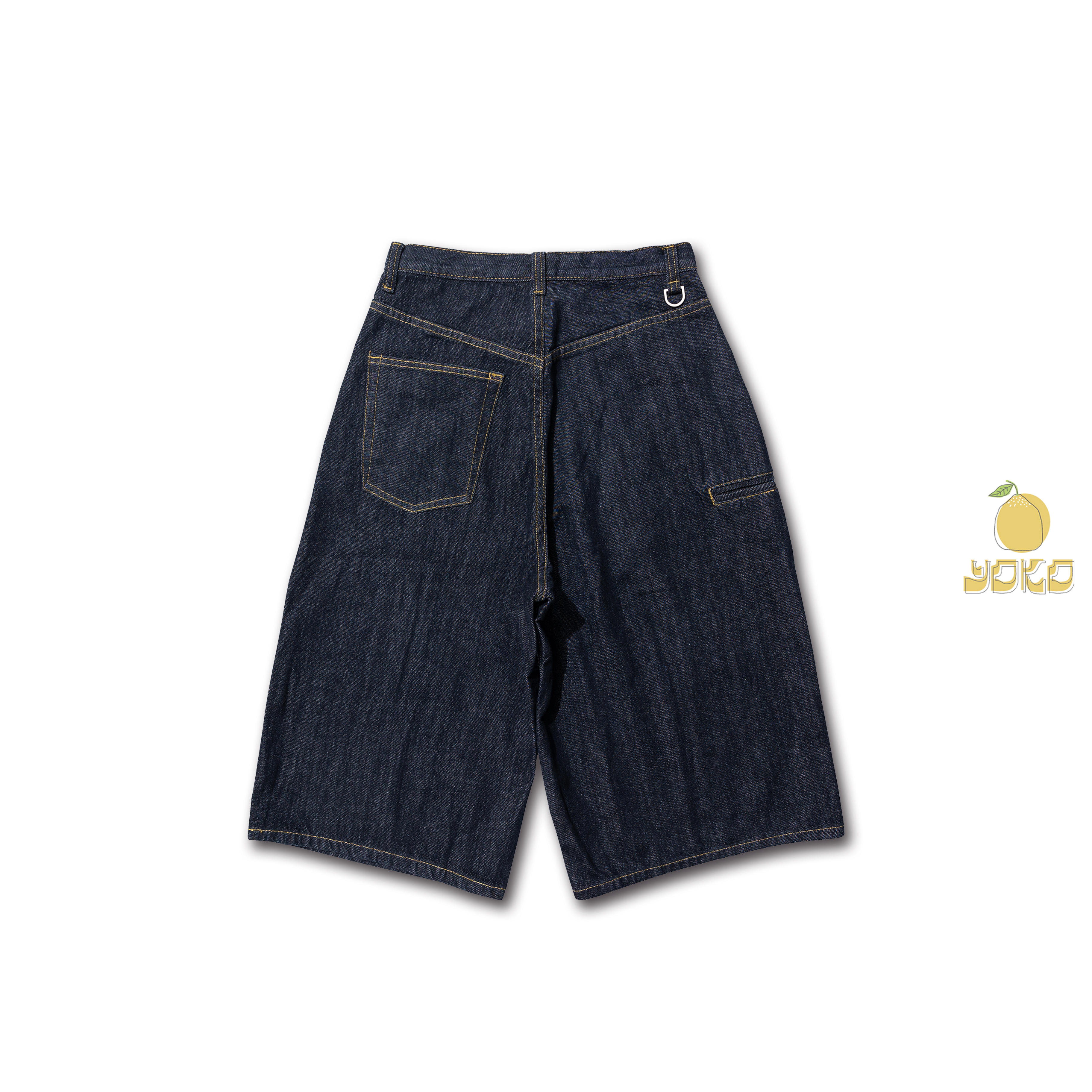 YOKO 深藍牛仔膝下褲