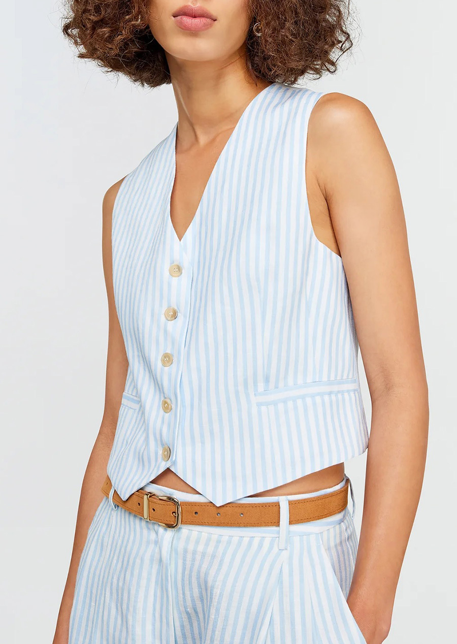 Semicouture  條紋西裝式背心