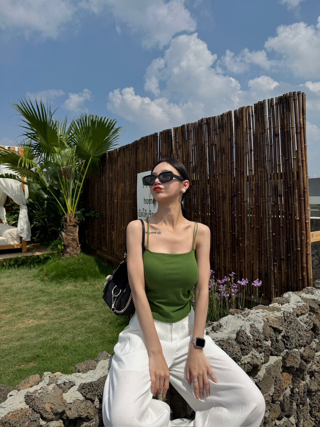 雙肩帶側抓皺BRATOP