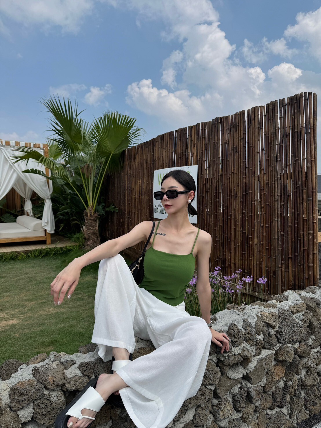 雙肩帶側抓皺BRATOP