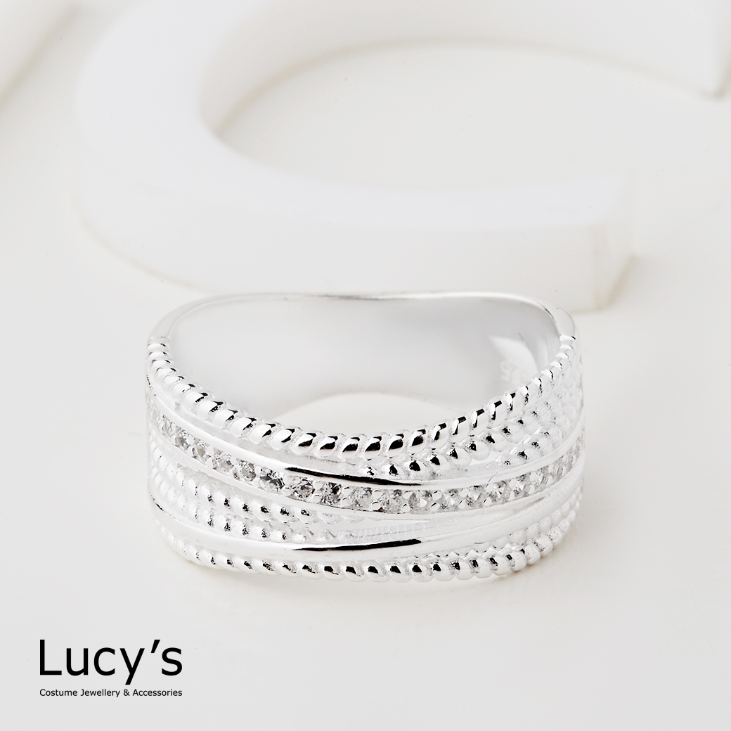 925純銀 層層交疊 戒指 (二色) (121897/121898)