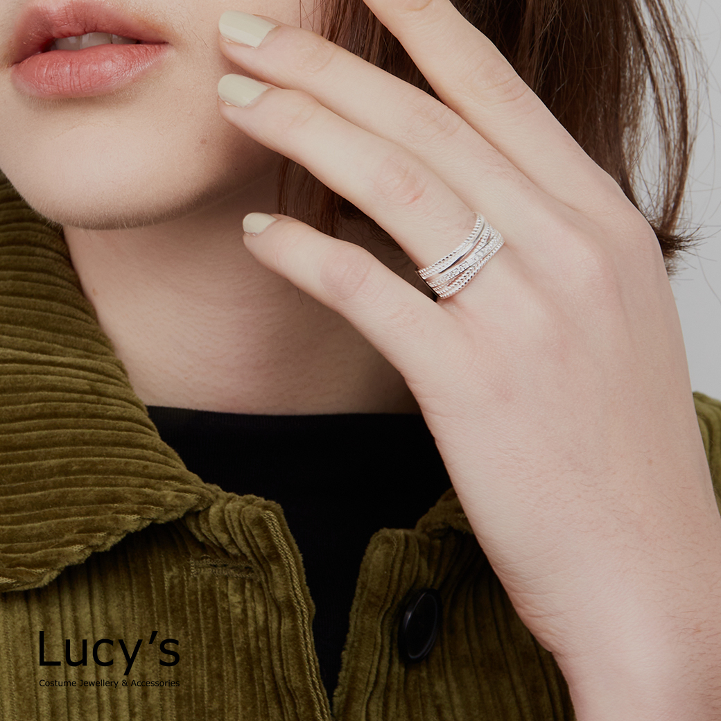 925純銀 層層交疊 戒指 (二色) (121897/121898)