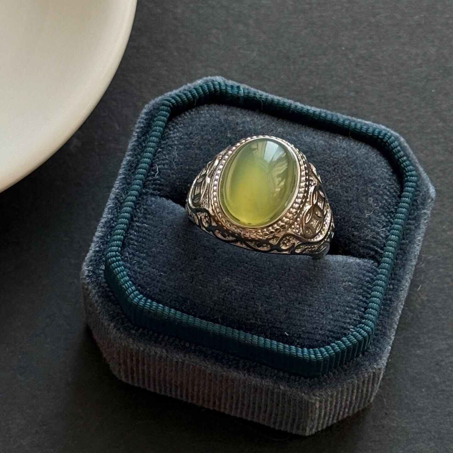 [原石] 葡萄石 水晶戒指 男戒