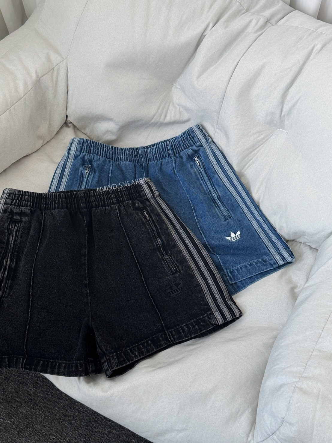 <姊妹們! 必買!!> Adidas 版型超絕 牛仔高腰短褲 兩色