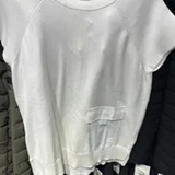 [S] DKNY IVORY SWEATER TOP WITH SATIN POCKET, P44SAU02-IVY (SD1344)