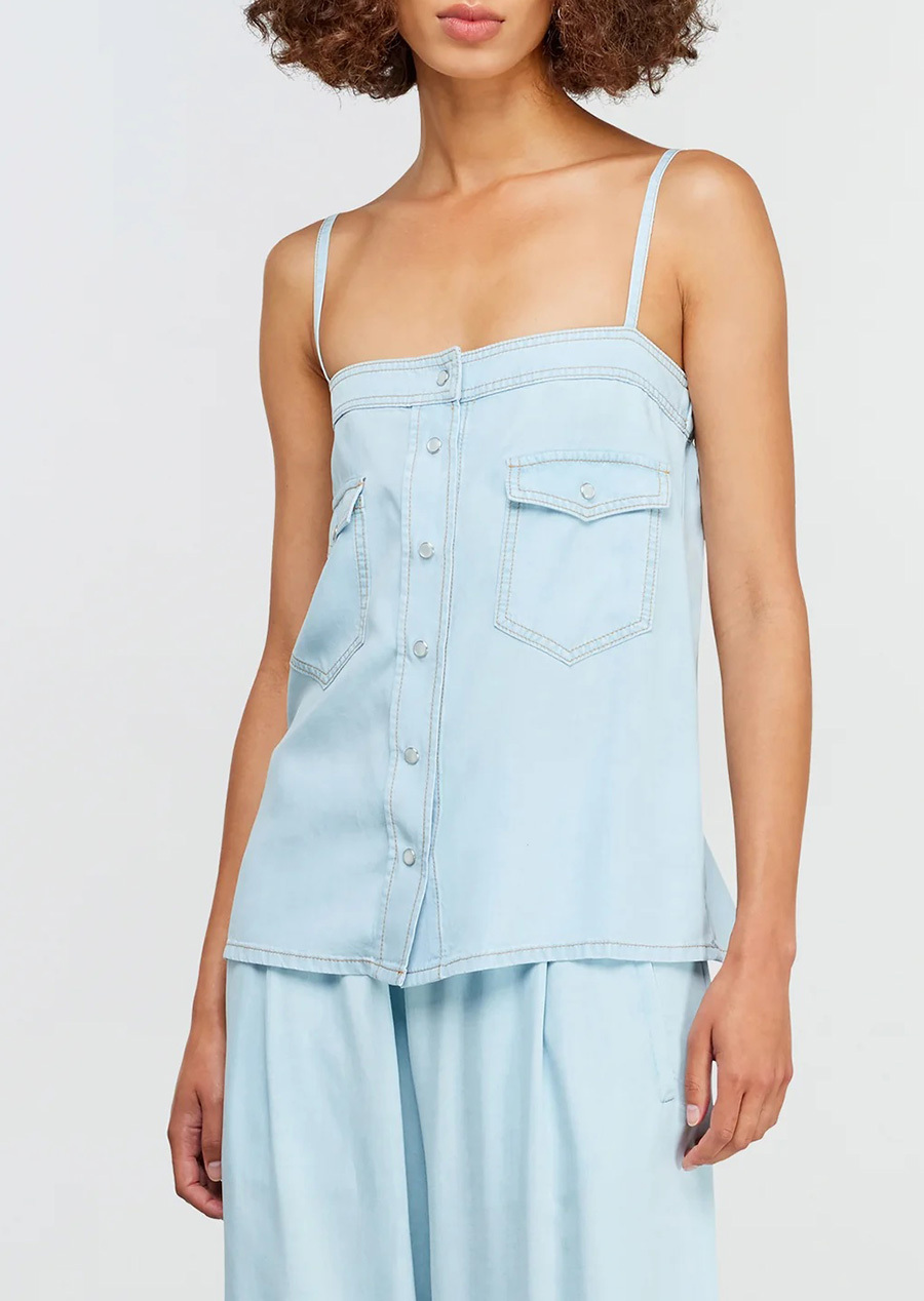 Semicouture 丹寧細帶長版背心