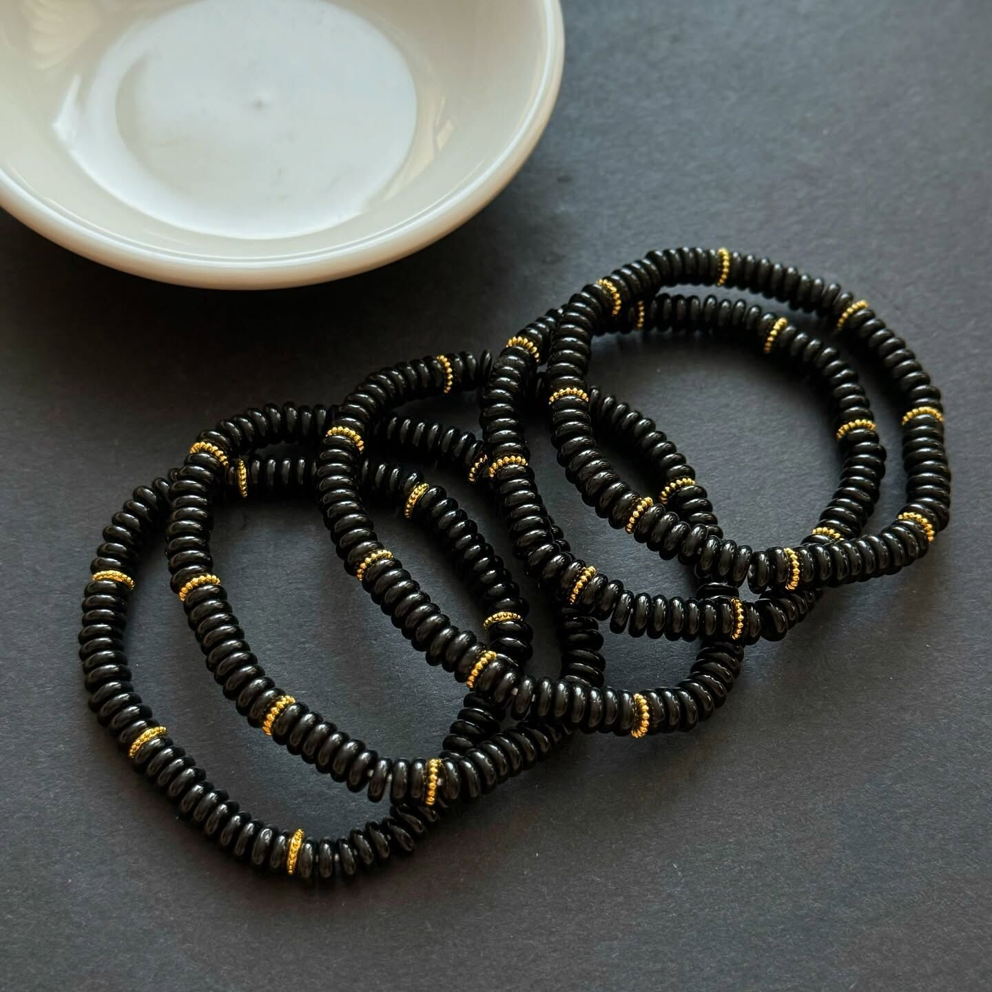 [原石] 黑曜石 算盤珠手串
