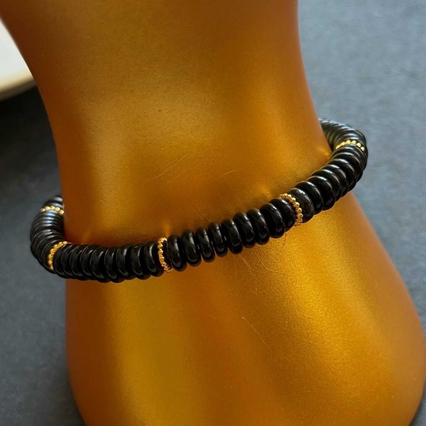 [原石] 黑曜石 算盤珠手串