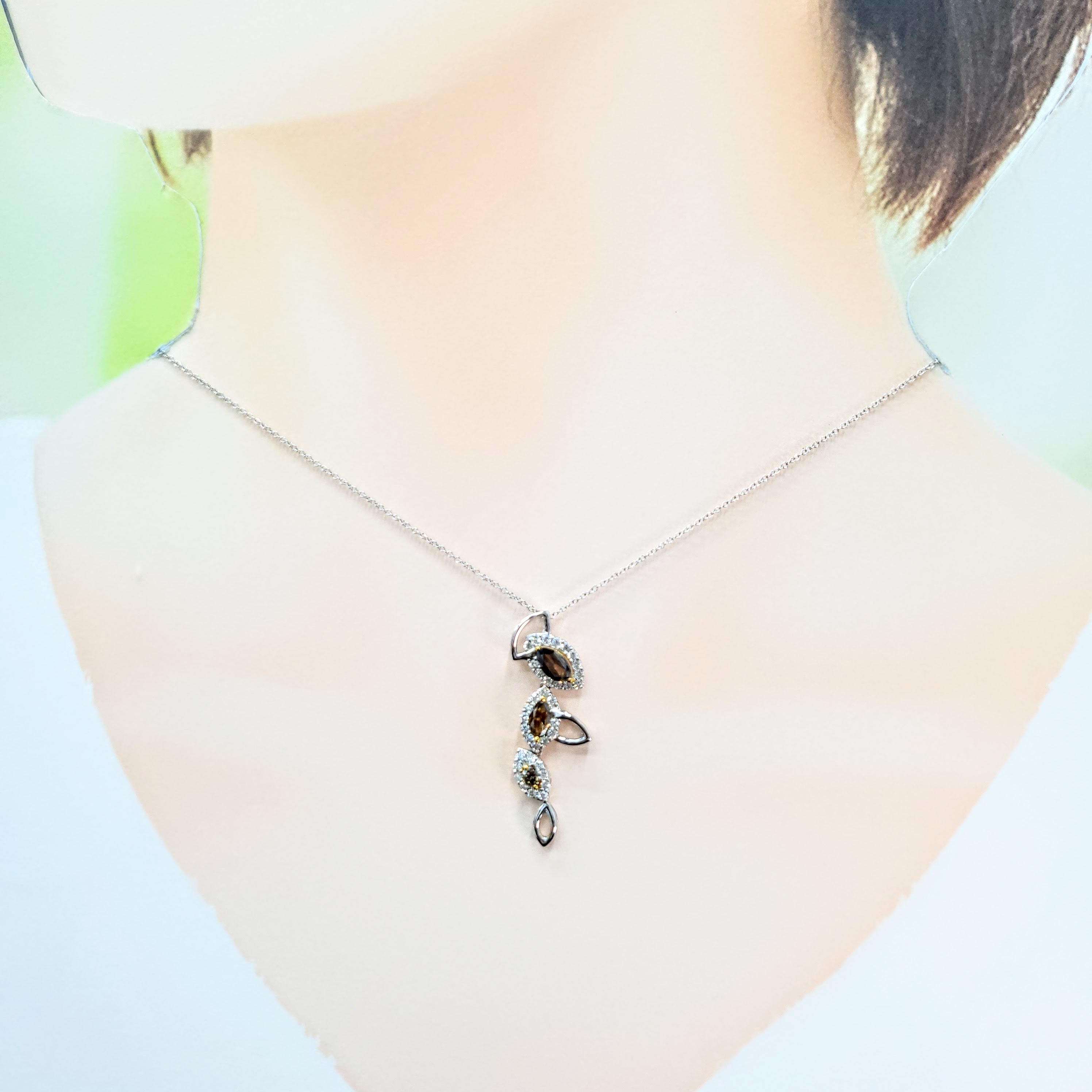 18K Gold 1.19ct Brown Diamond Pendant