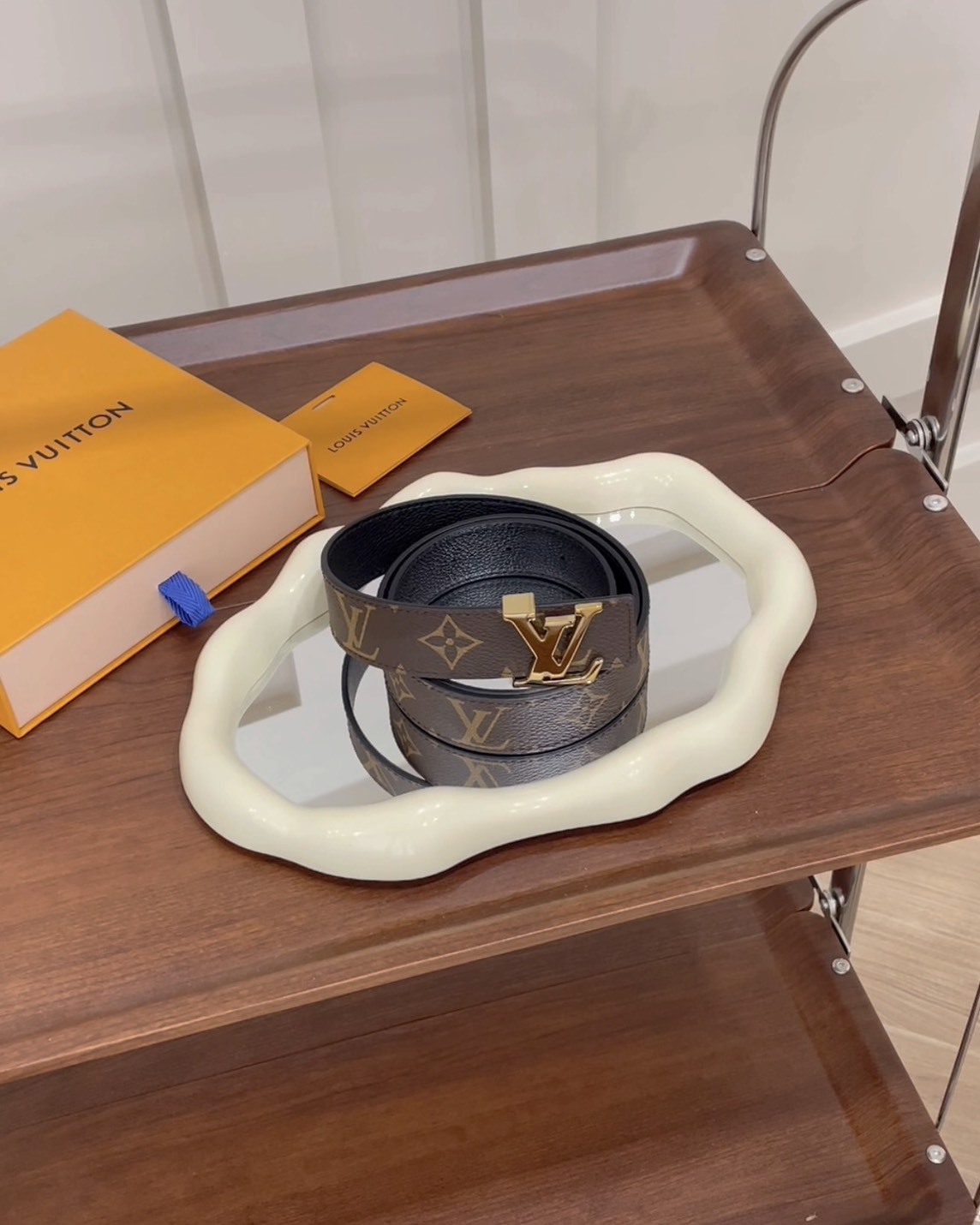 LV｜INITIALES 30毫米雙面皮帶 棕老花/黑色 M0565V