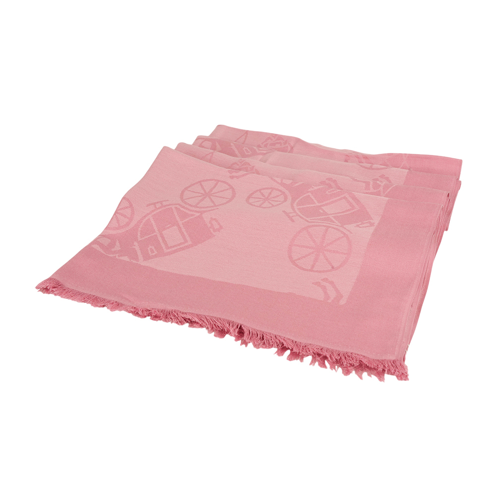 【COACH】經典馬與馬車圖案絲質混棉披肩/圍巾(正粉色)CQ749 OUS